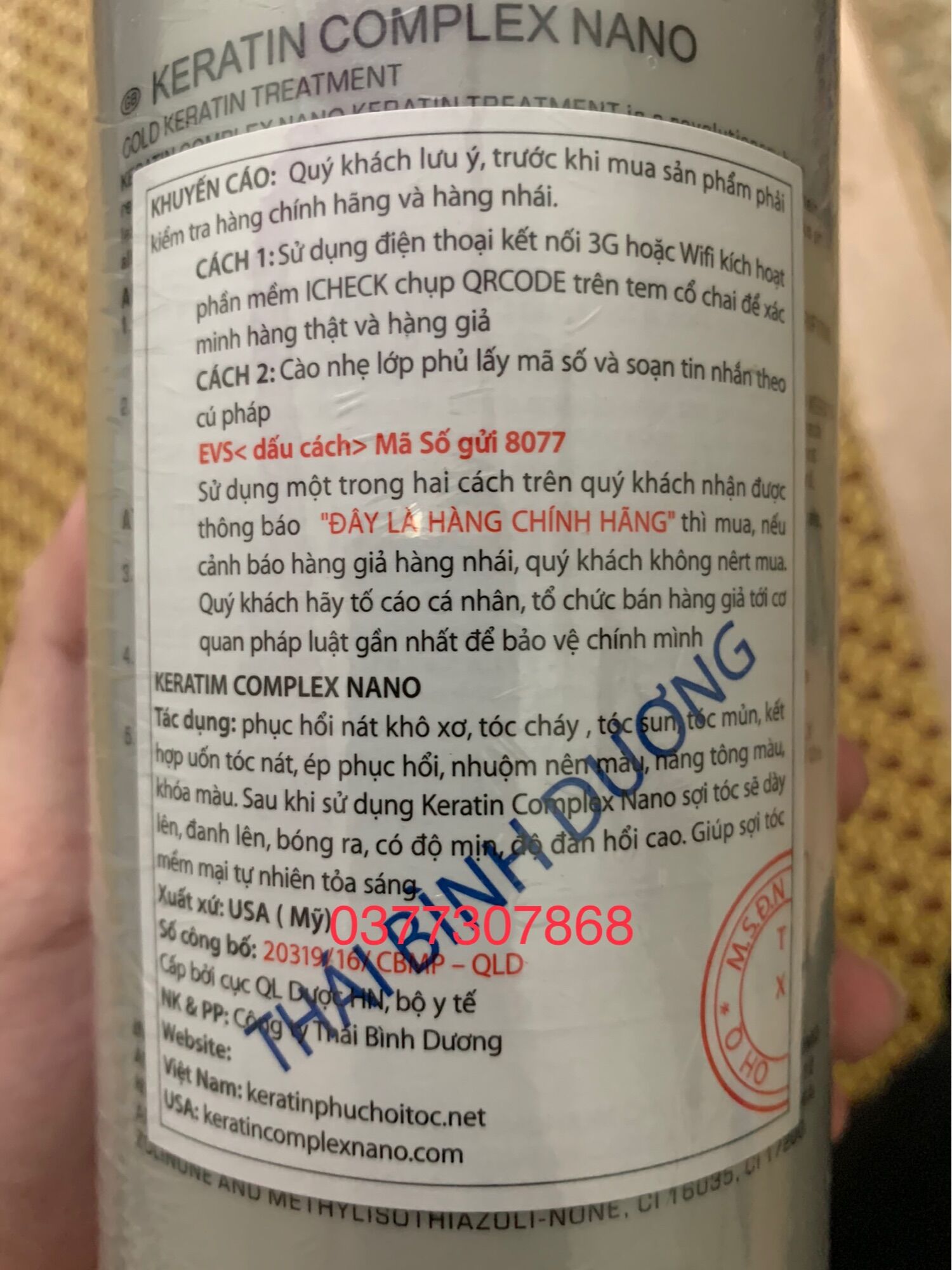[ CHÍNH HÃNG ] Hấp dầu tóc Keratin Complex Nano chai 1000ml ủ tóc phục hồi hư tổn