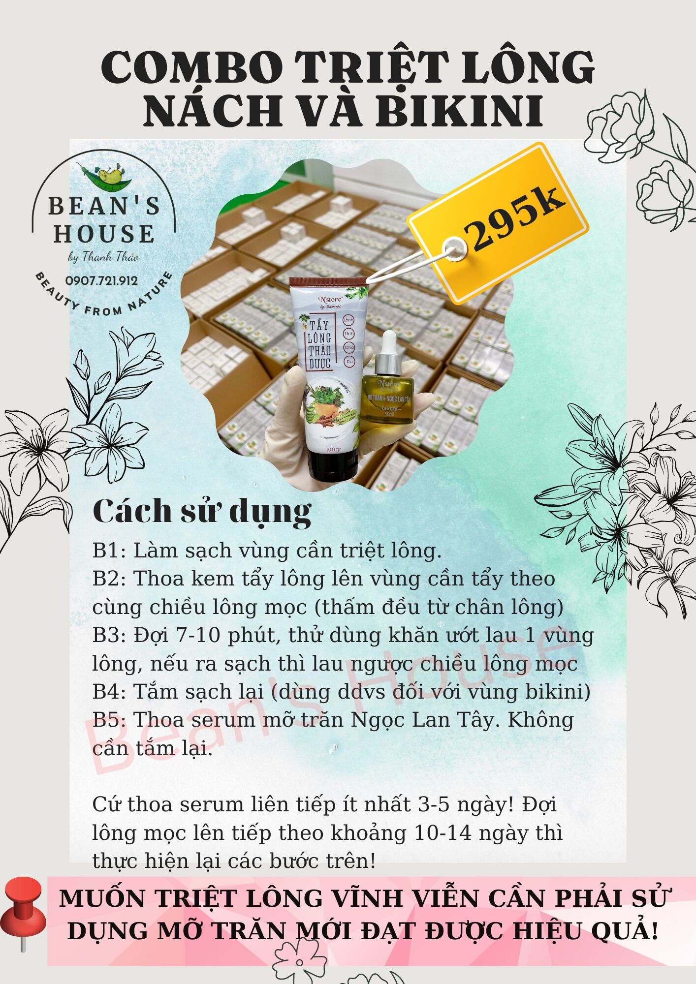 Combo triệt lông cao cấp + ddvs Hana Hồng