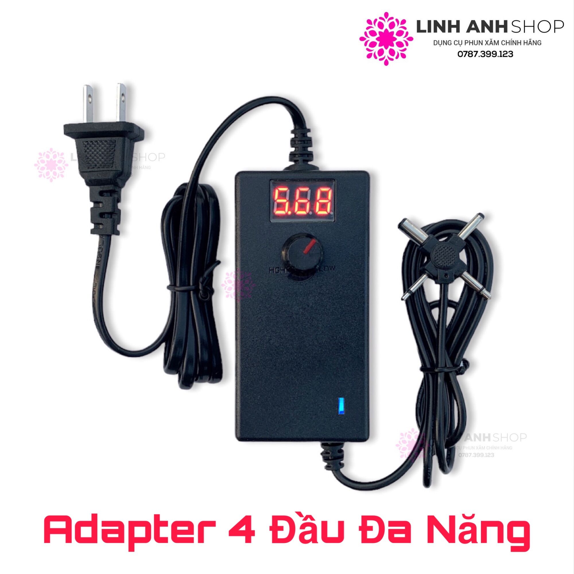 Ổn áp nguồn 4 đầu đa năng điện tử dùng các loại máy phun xăm