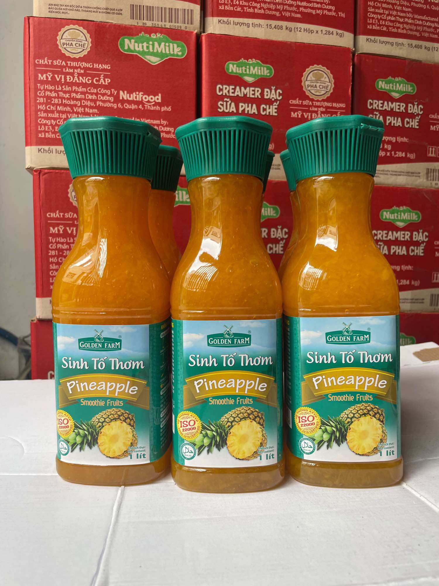 Sinh tố Dứa ( thơm ) nguyên chất chai 1lít