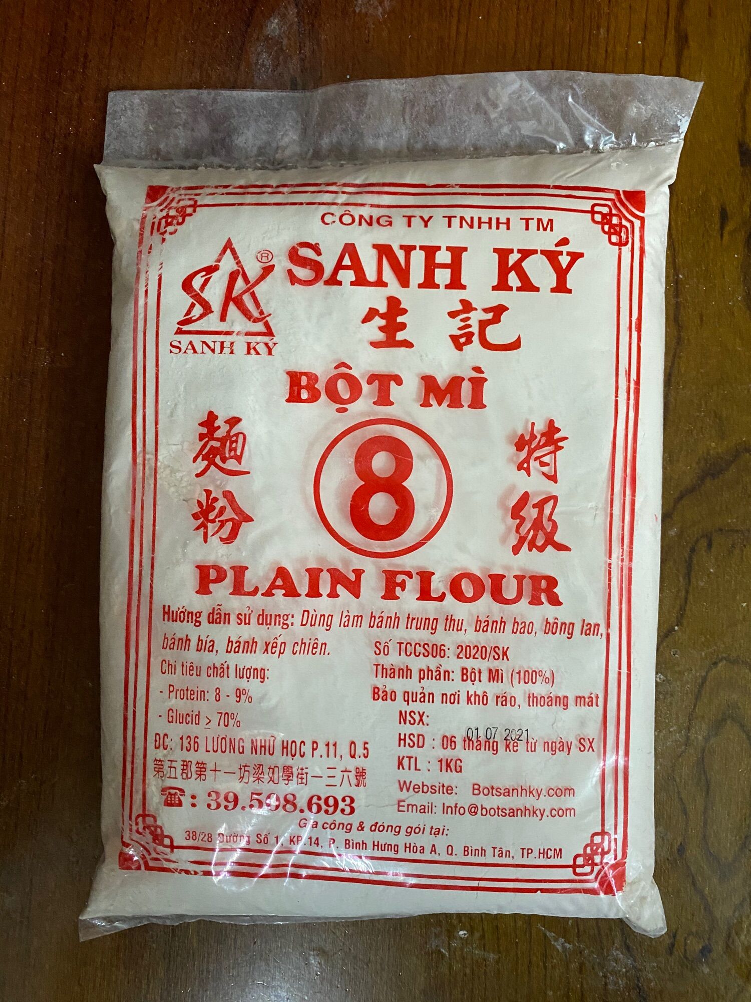Bột mì số 8 sanh ký 1kg