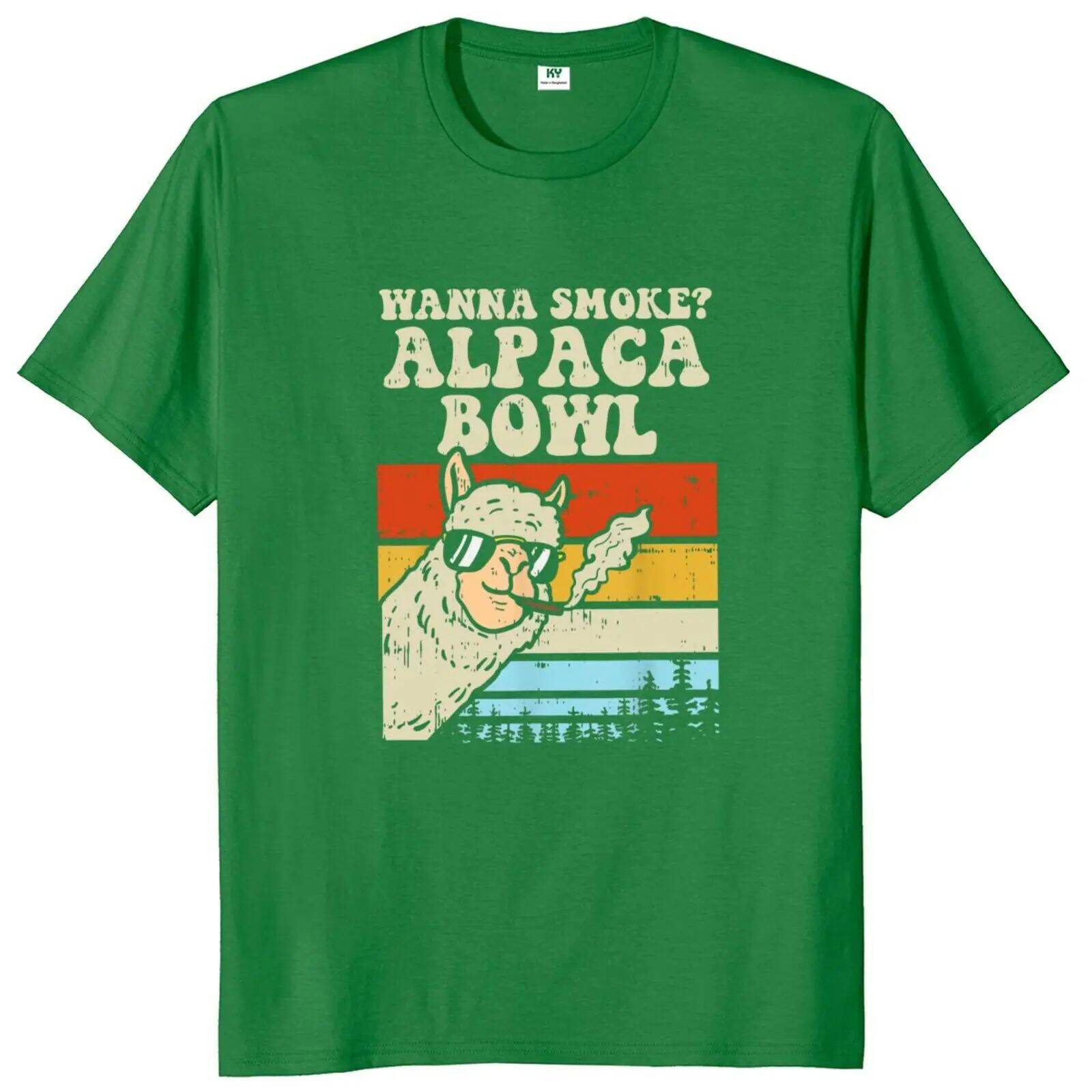 Áo Thun Cổ Polo Tay Bảy Cotton 100% Cổ Điển Wanna Smoke Alpaca Bowl Weed Vintage Tshirt 420 Stoner D