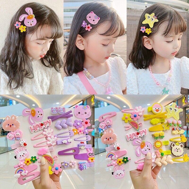 Set 14 kẹp tóc xinh xắn cho bé gái