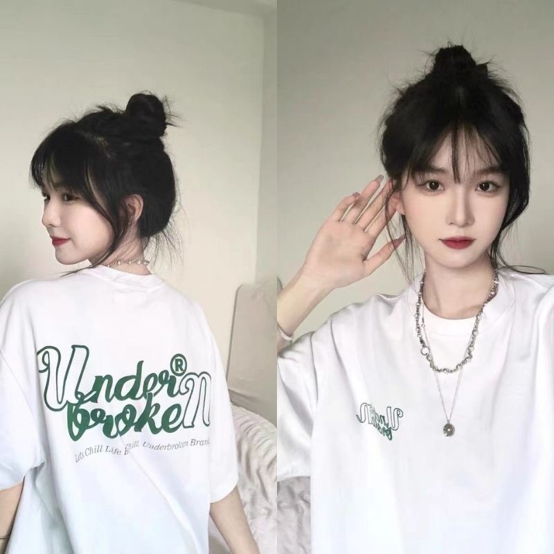 Áo thun under xanh lá hot trend tay lỡ form rộng unisex ullzang