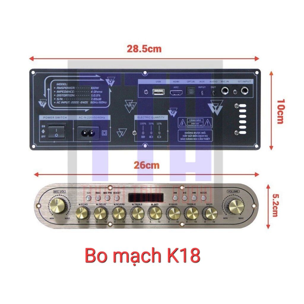Bo mạch loa kéo xách tay K18