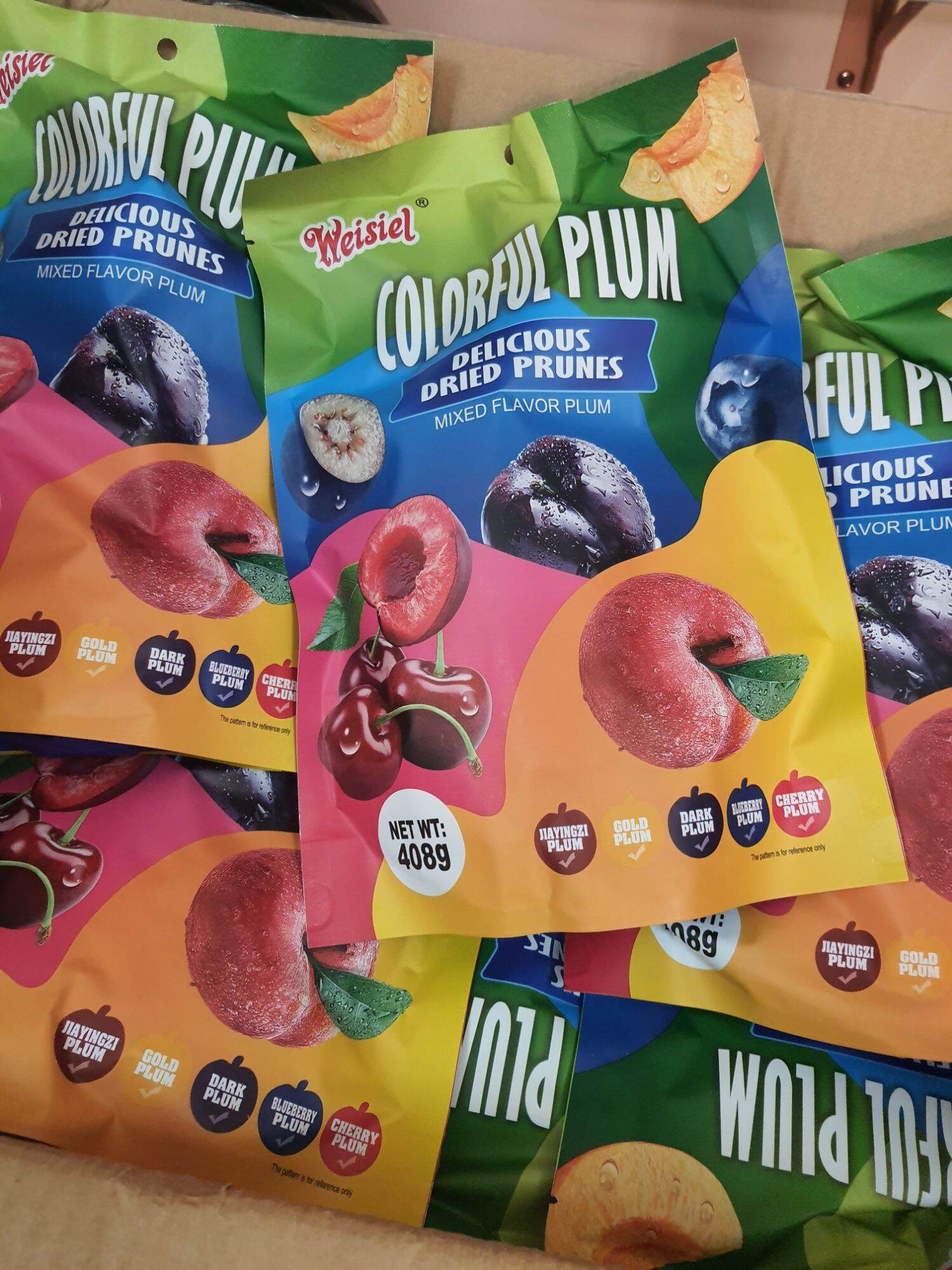 Ô mai mận mix  /việt quất / Cherry/ Mix  4 vị gói 408g chua chua ngọt ngọt siêu ngon vị bịch 408g