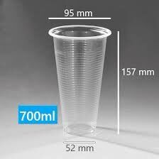 Ly nhựa PP sọc 700ml ly nhựa dùng 1 lần, ly cà phê, ly chè, ly đậu hủ, trà sữa, sinh tố...