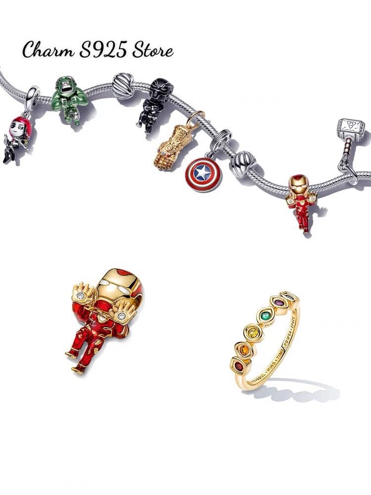 CHARM PAN ALE MARVEL IRON MAN BẠC S925 CAO CẤP