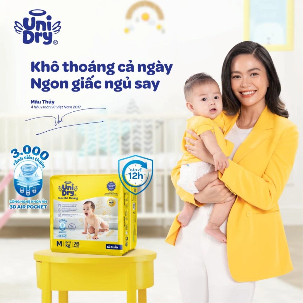 [Đủ Size] Tã Quần Unidry Siêu Khô ThoángM76/L68/XL60/XXL54