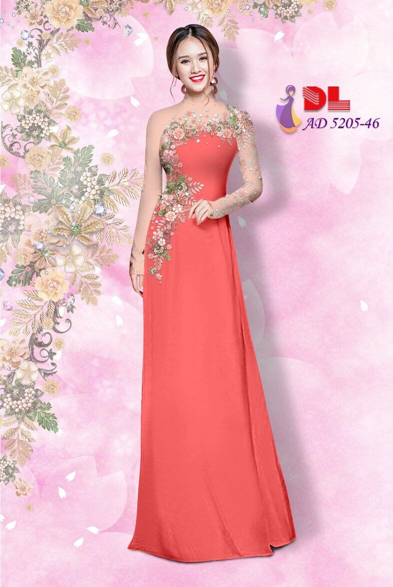 Vải áo dài in lệch vai