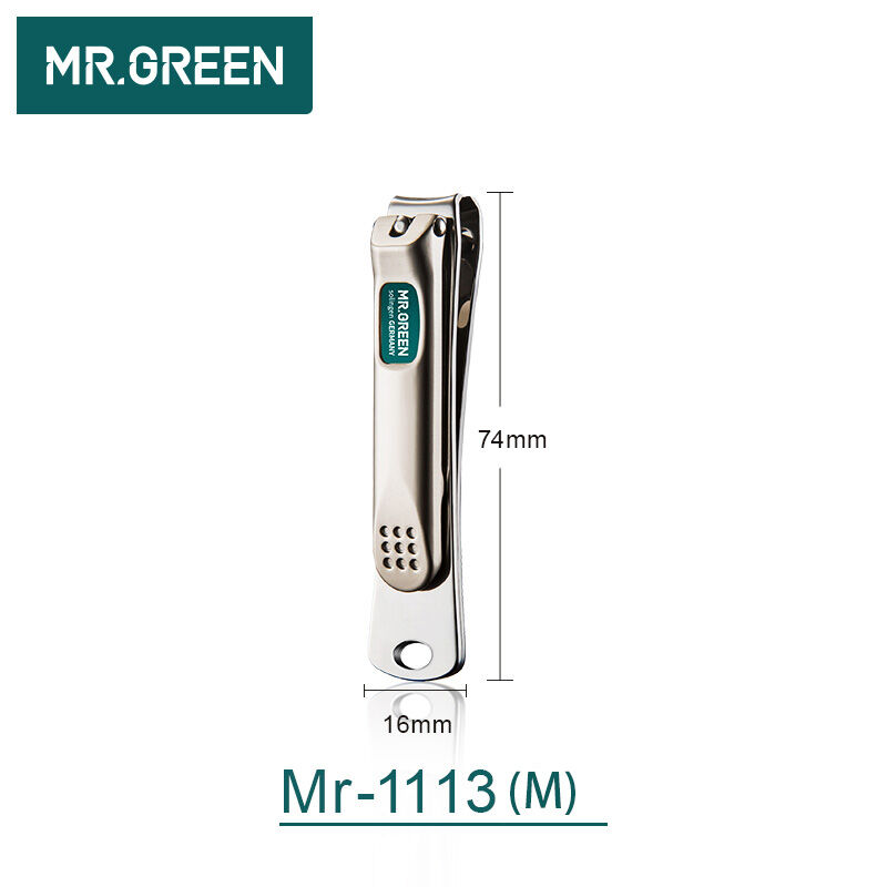 Ông cắt móng tay màu xanh lá cây thép không gỉ cong lưỡi Clipper móng tay kéo cắt công cụ làm móng tay tông đơ với các tập tin móng tay