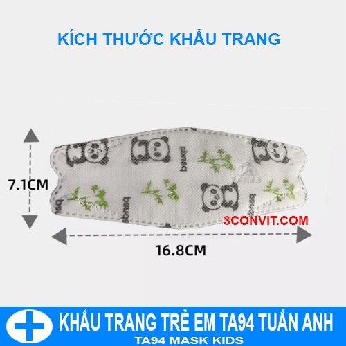 Túi 10 chiếc khẩu trang trẻ em 4D TA94