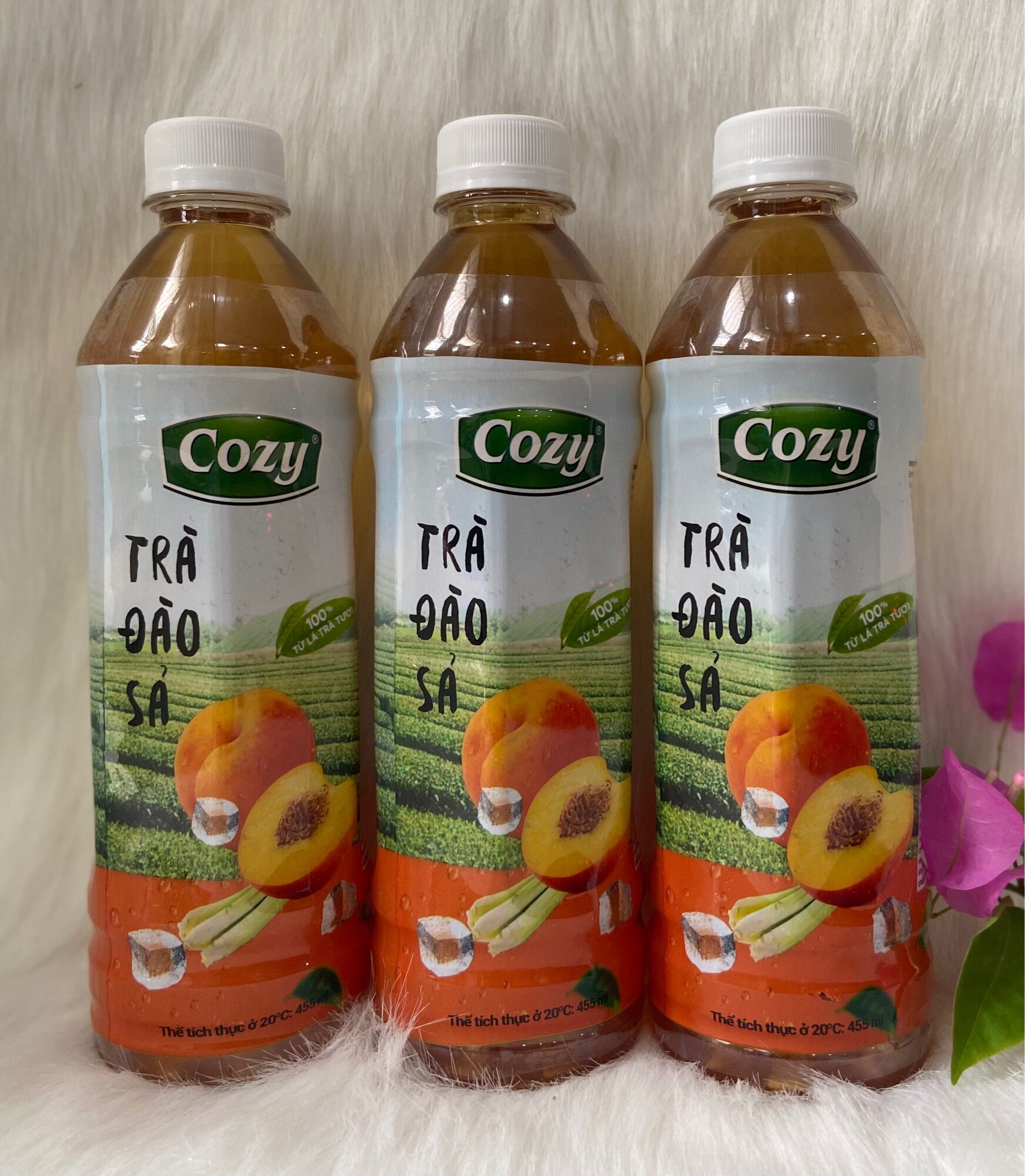1 Thùng COZY Trà Đào Sả  /24 Chai *455ml