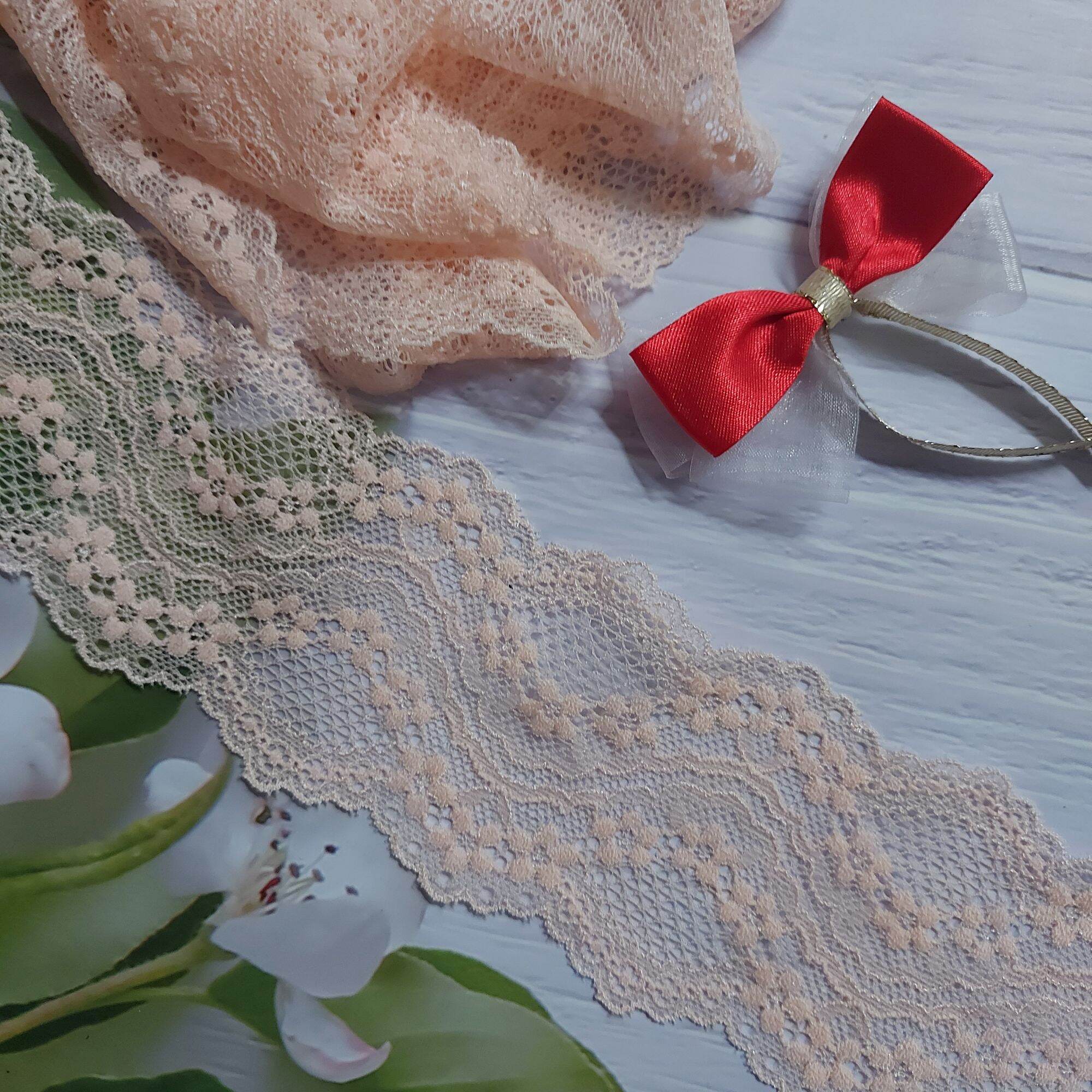 Ren thun ,màu cam sữa, bản rộng 6 cm.