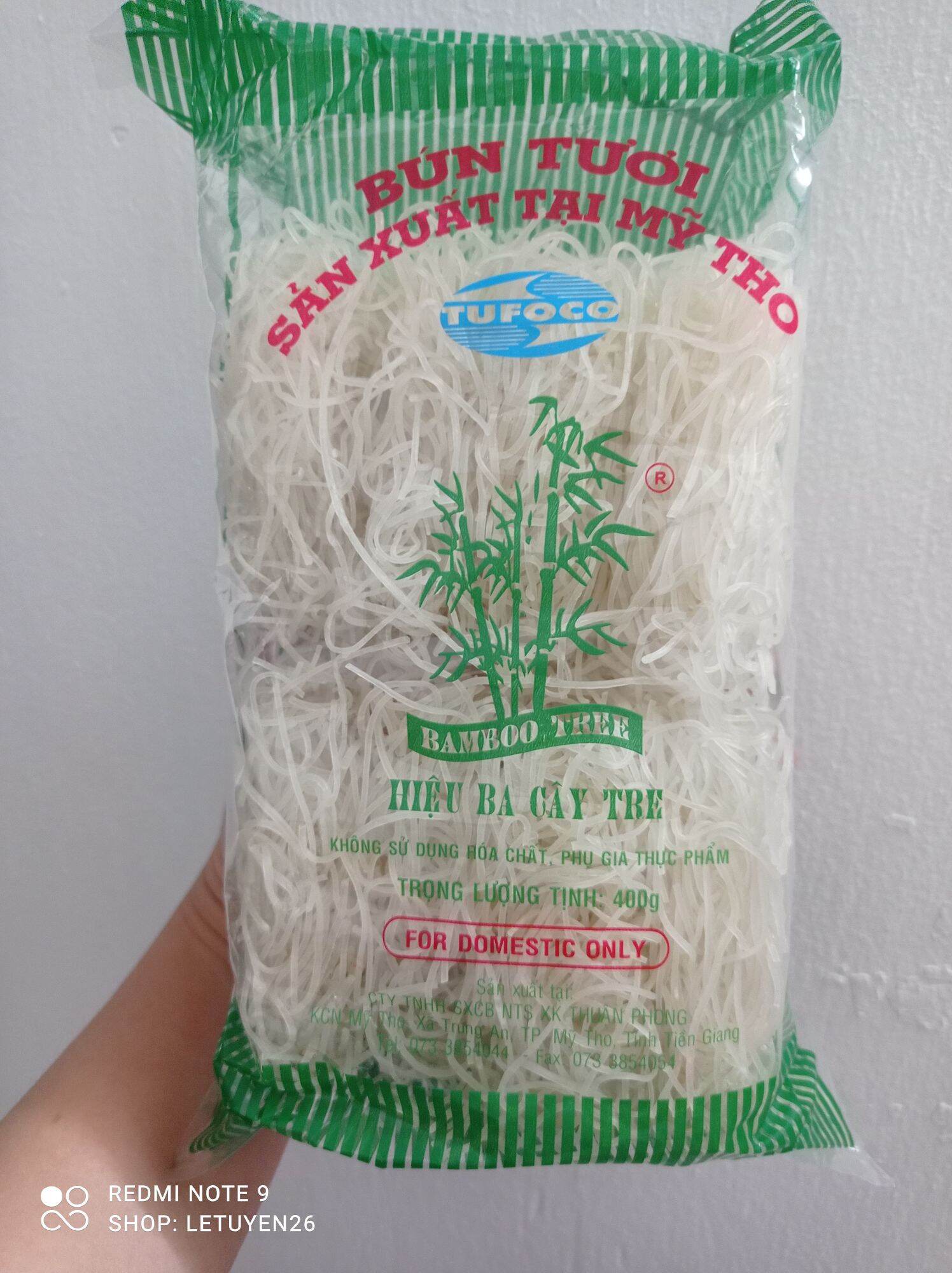 Bún tươi sấy khô Ba Cây Tre loại nội địa vắt tròn 400 gr