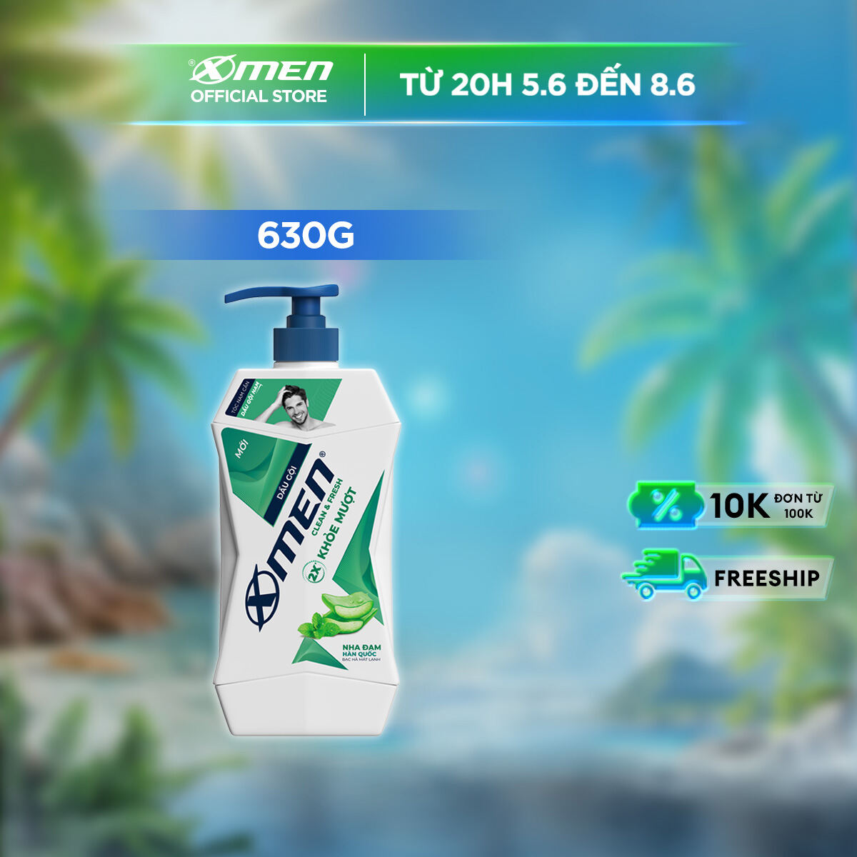 [GIÁ CHỈ 139k]Dầu gội X-Men Clean & Fresh 2X Khỏe Mượt 630g