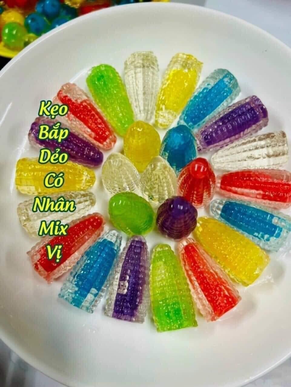 Kẹo bắp dẻo có nhân mix vị 200gr