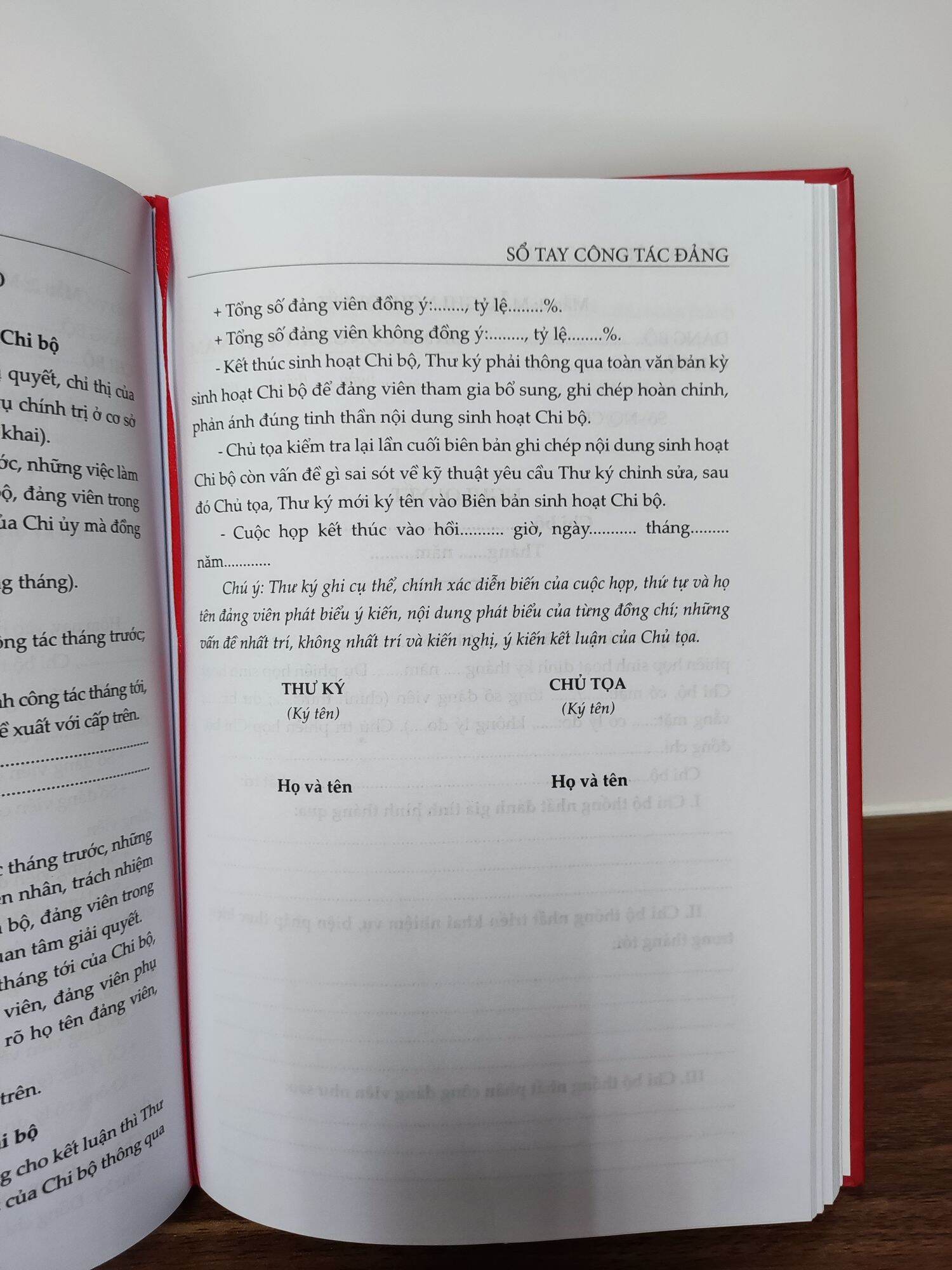Sổ tay công tác đảng