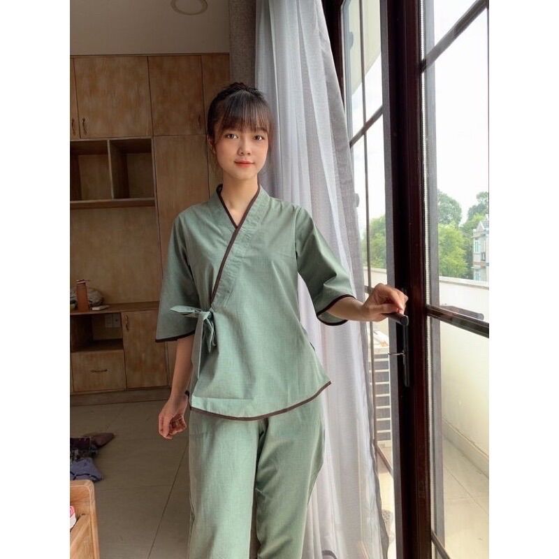 Đồ Lam Đi Chùa ✅✅ Nơ Nhật Không Thêu