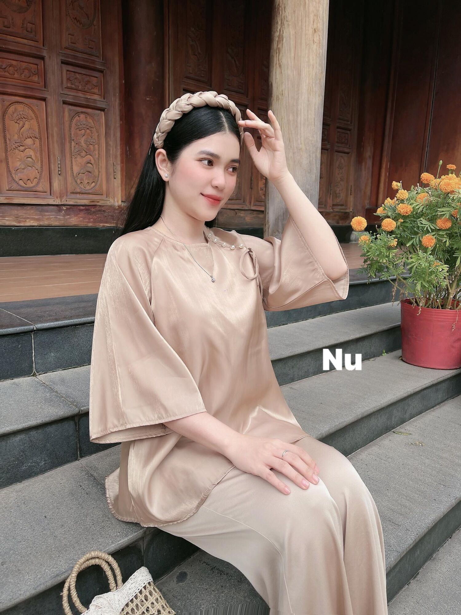 Đồ Lam Đi Chùa _ Mẫu Hồ Điệp ( Chất vãi voan lụa cao cấp )