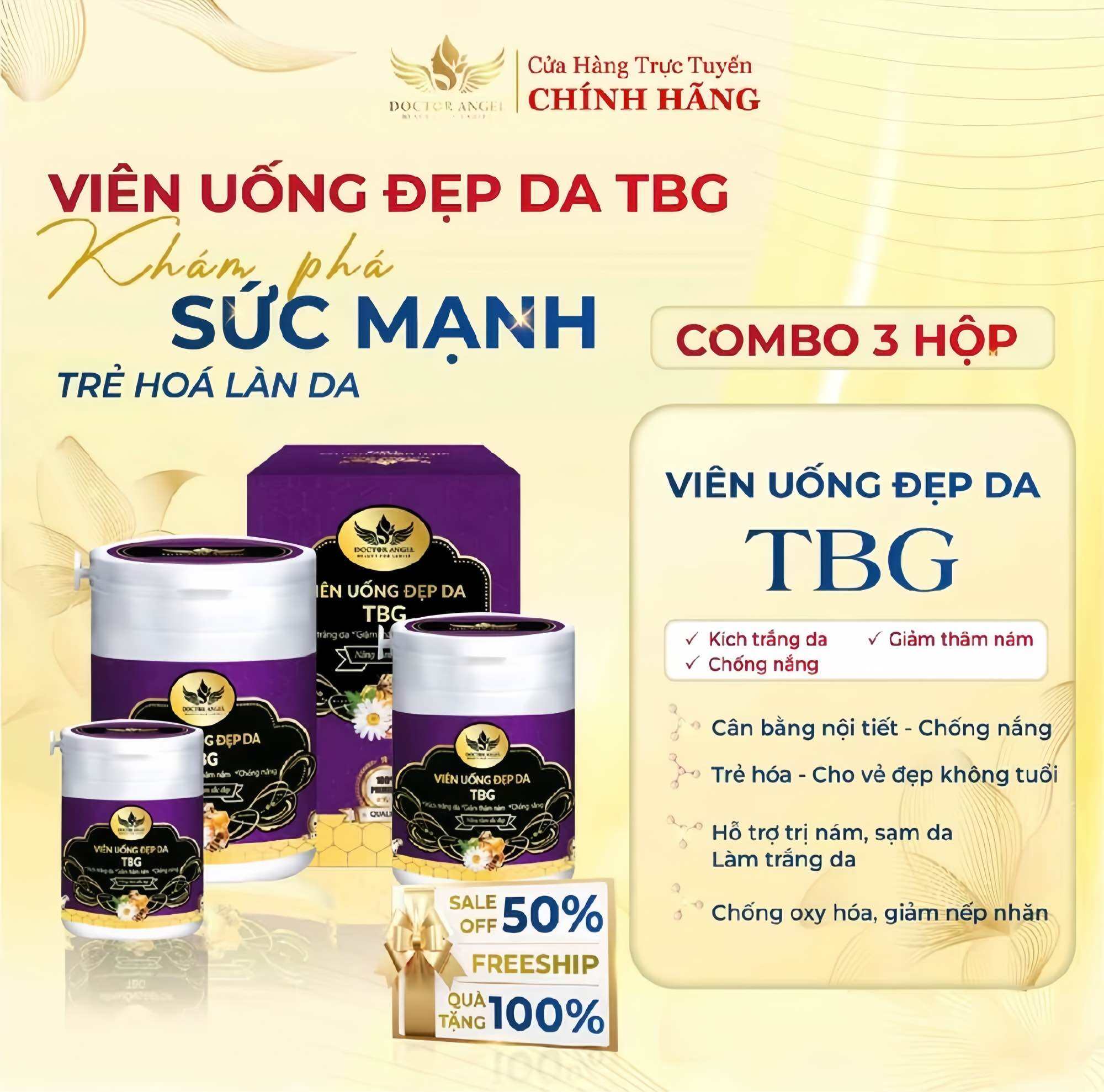 Viên Uống Tế Bào Gốc Hoa Thiên Angel ( combo 3 hộp sale sốc)