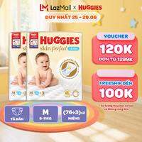 Combo 2 Tã/bỉm dánHuggies Skincare Super Jumbo M76+3/L68/XL60/XXL54