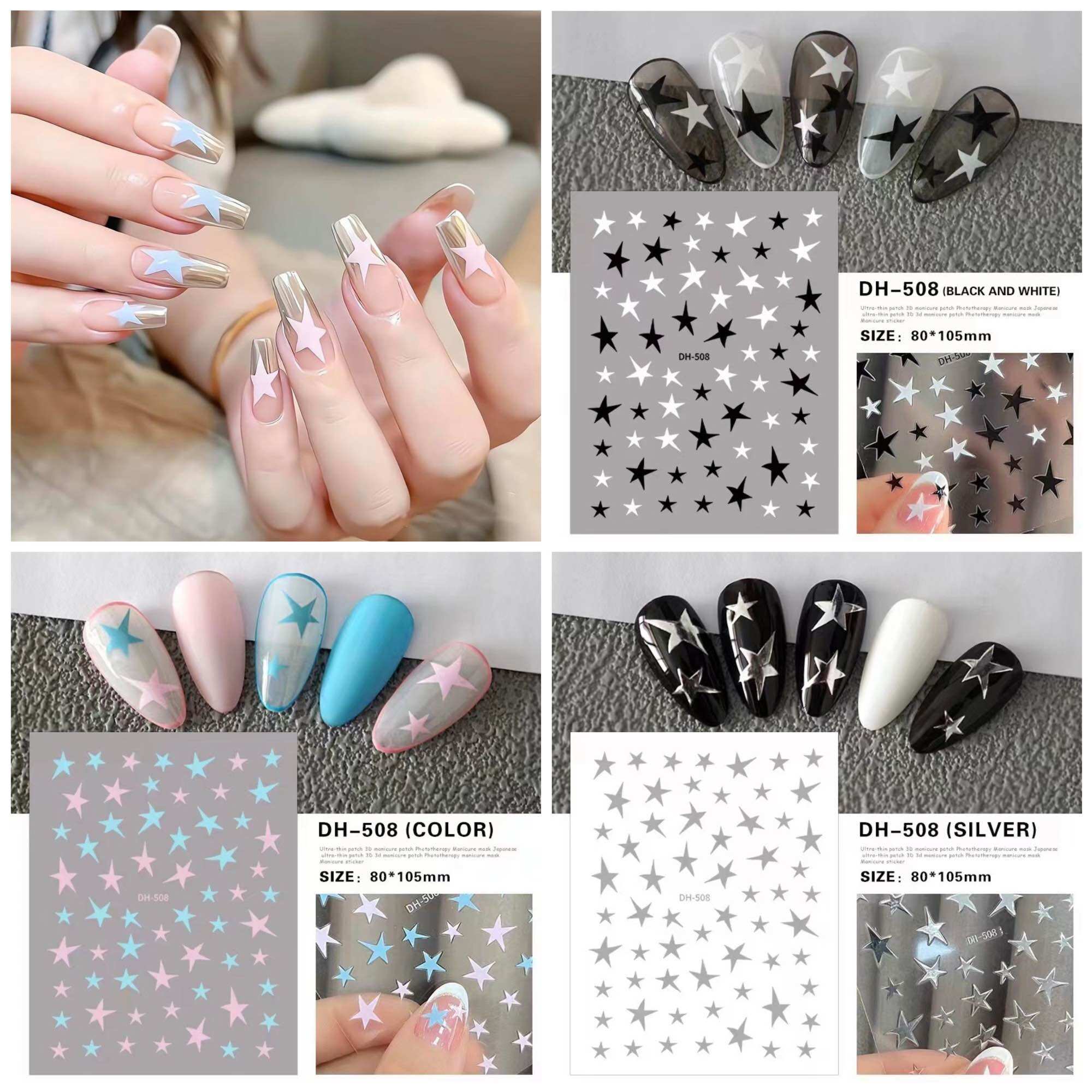 1 miếng sticker dán móng tay siêu xinh