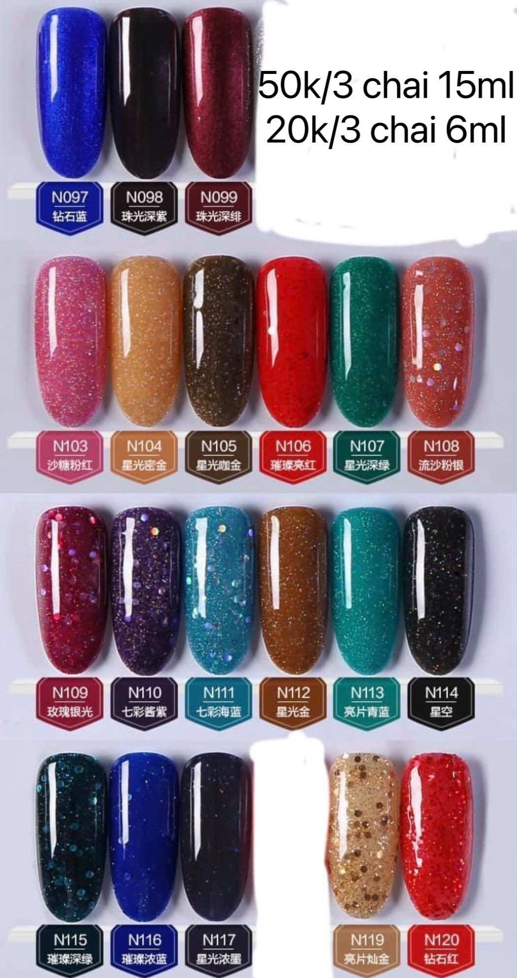 Sơn gel mini (có tổng 160 màu,giá 1 chai)