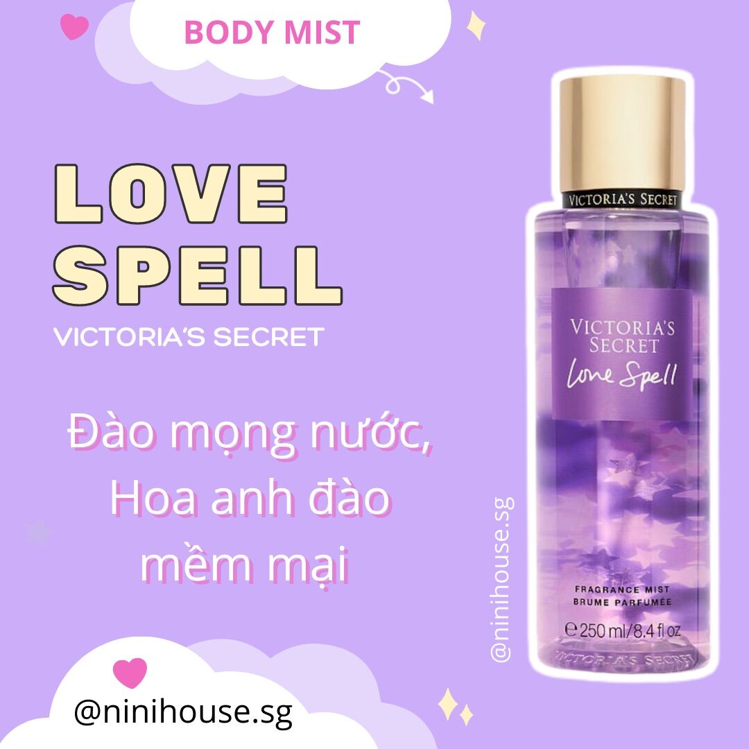 Xịt thơm body mist Victoria’s Secret mùi Love Spell 250ml Auth