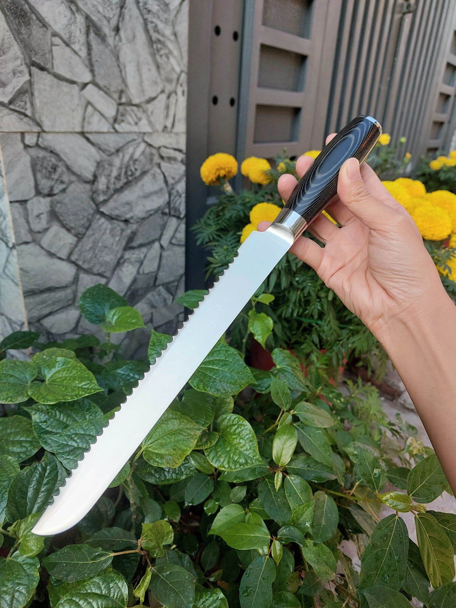 Dao răng cưa cắt bánh mì, cắt thịt cá đông lạnh dài 39cm