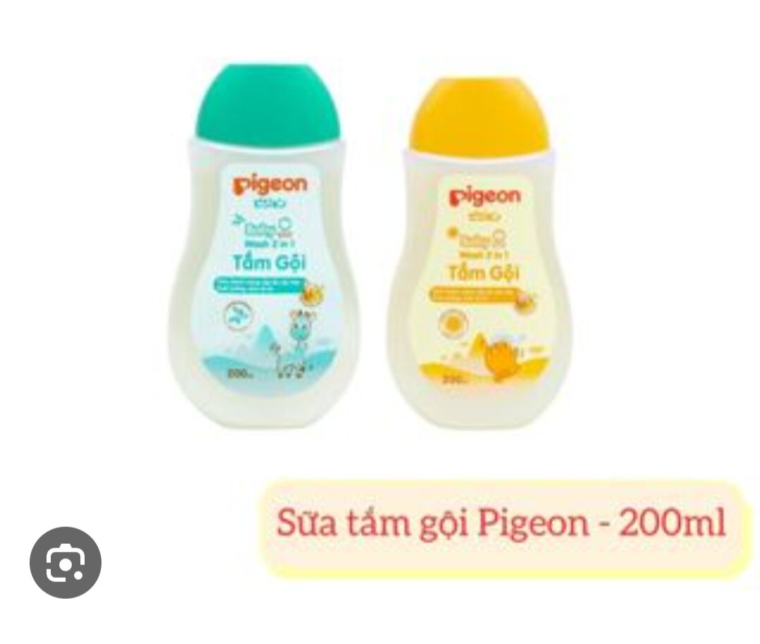 CHÍNH HÃNG] COMBO 2 CHAI Tắm gội dịu nhẹ 2 in 1 cho bé Pigeon 200ml Hoa