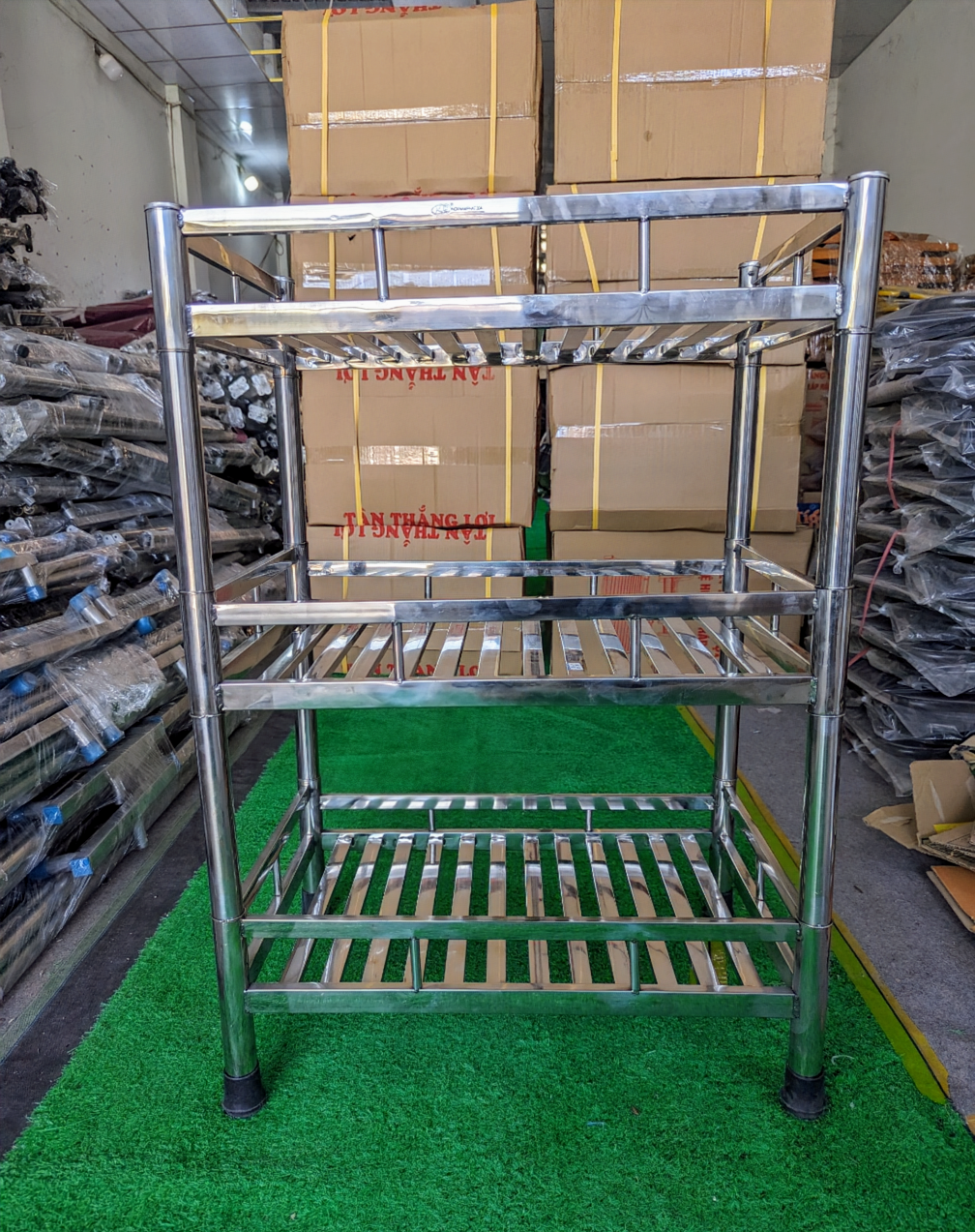 KỆ CHÉN THẺ TO INOX 304 (100% ) - Siêu Dày - Ship Siêu Rẻ( lắp ráp )