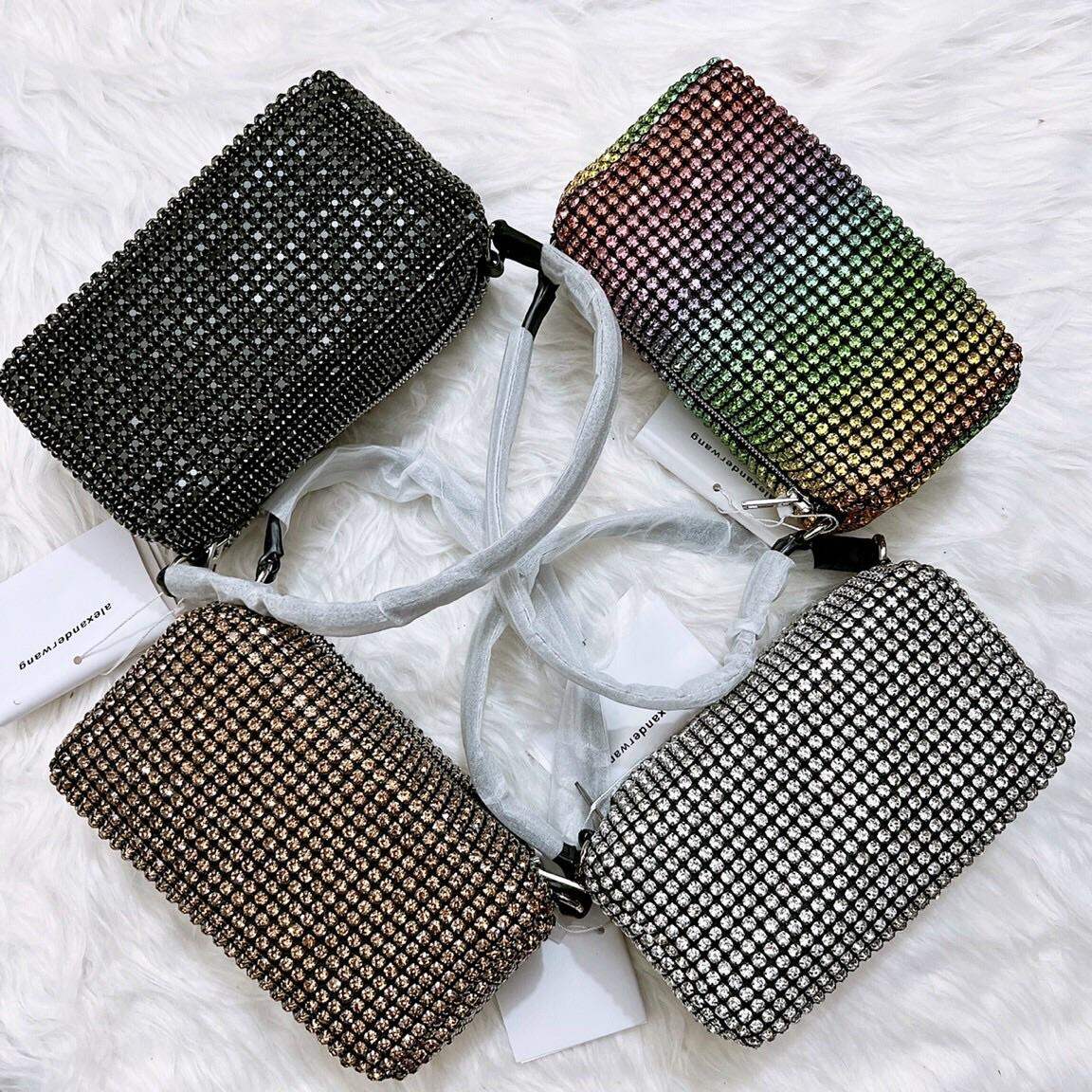 Túi xách nữ Alexander wang đính đá, làm phụ kiện cực kỳ xinh full box