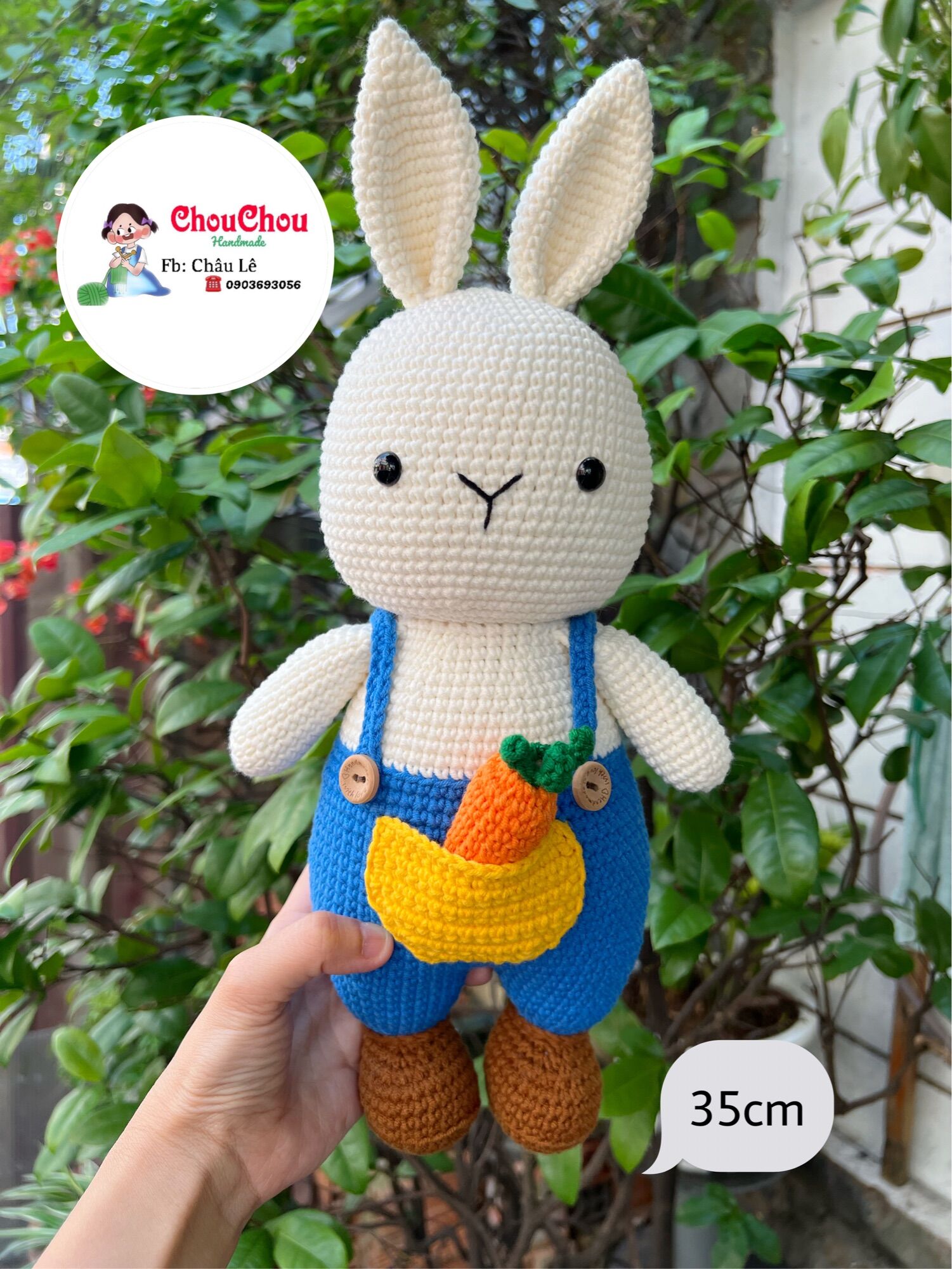 Thú len nhồi bông handmade - Thỏ Chubby