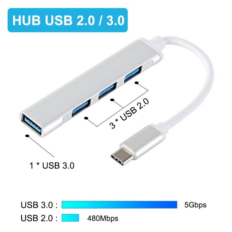 Hub usb type c/ usb type a to usb 2.0 & usb 3.0