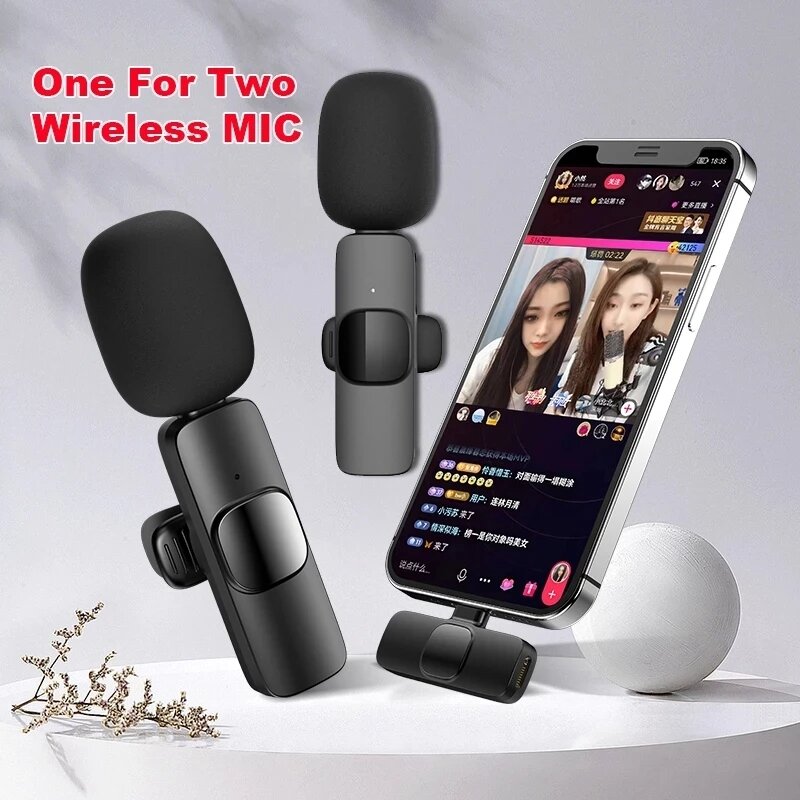 Micro cài áo không dây cho Android, Iphone (loại 2 mic) giúp thu âm live stream quay video siêu rõ nét