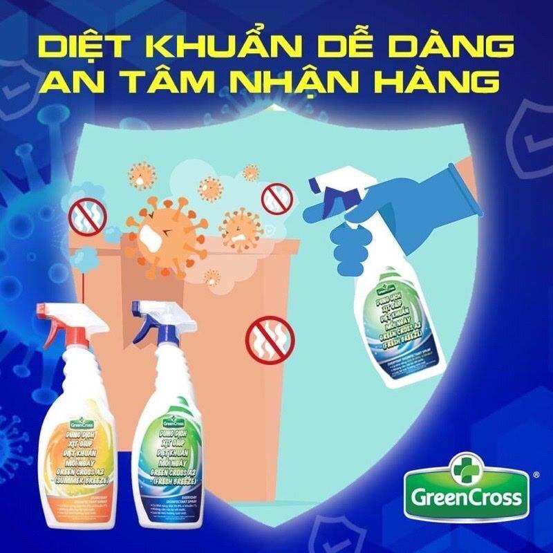 Dung dịch xịt khuẩn Green cross A2 Fresh Breeze 500ml.