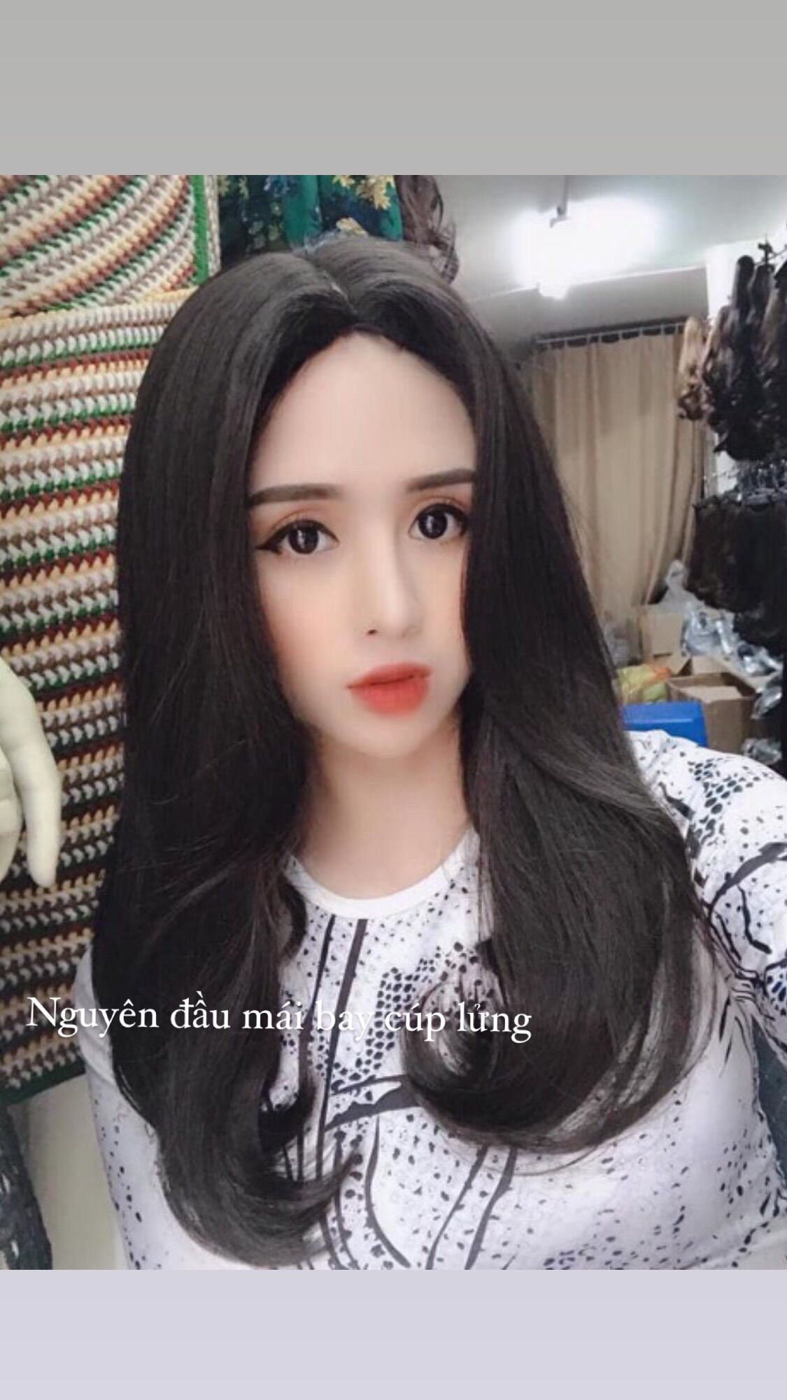 Tóc giả nguyên đầu 2 mái bay