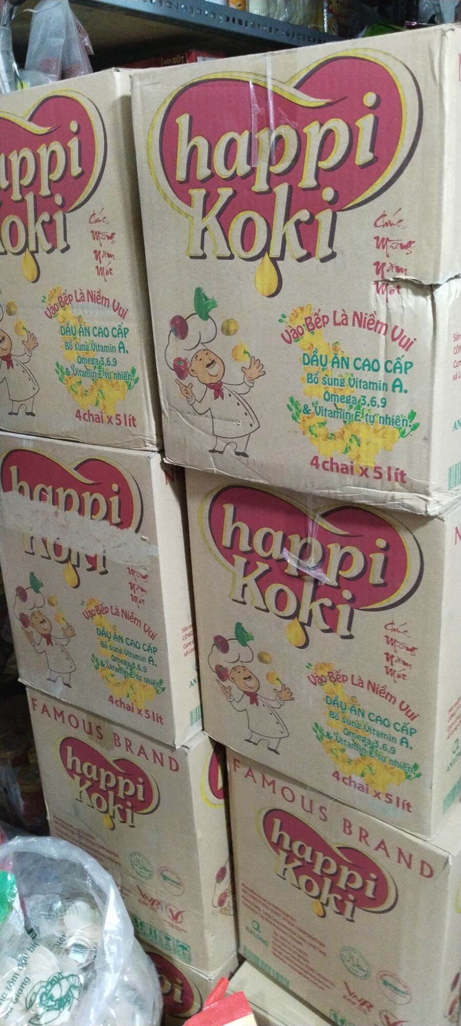 dầu happy koki 4 chai 5 l một thùng