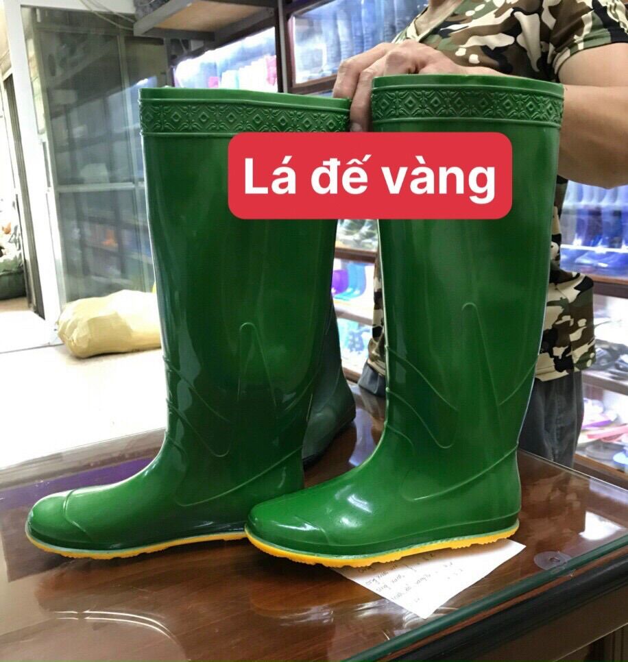 Ủng lá đế vàng lội nước đế mềm