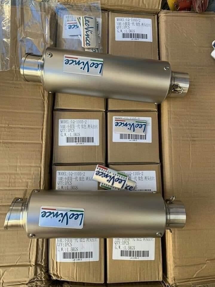 Lon pô độ Leovince bạc hàng xịn full phụ kiện