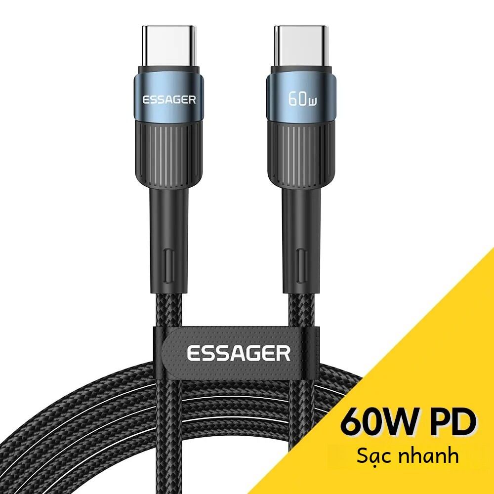 Essager 100w c để c loại c cáp usb c pd nhanh chóng sạc sạc dây dây đối với macbook samsung xiaomi loại c usb c cáp