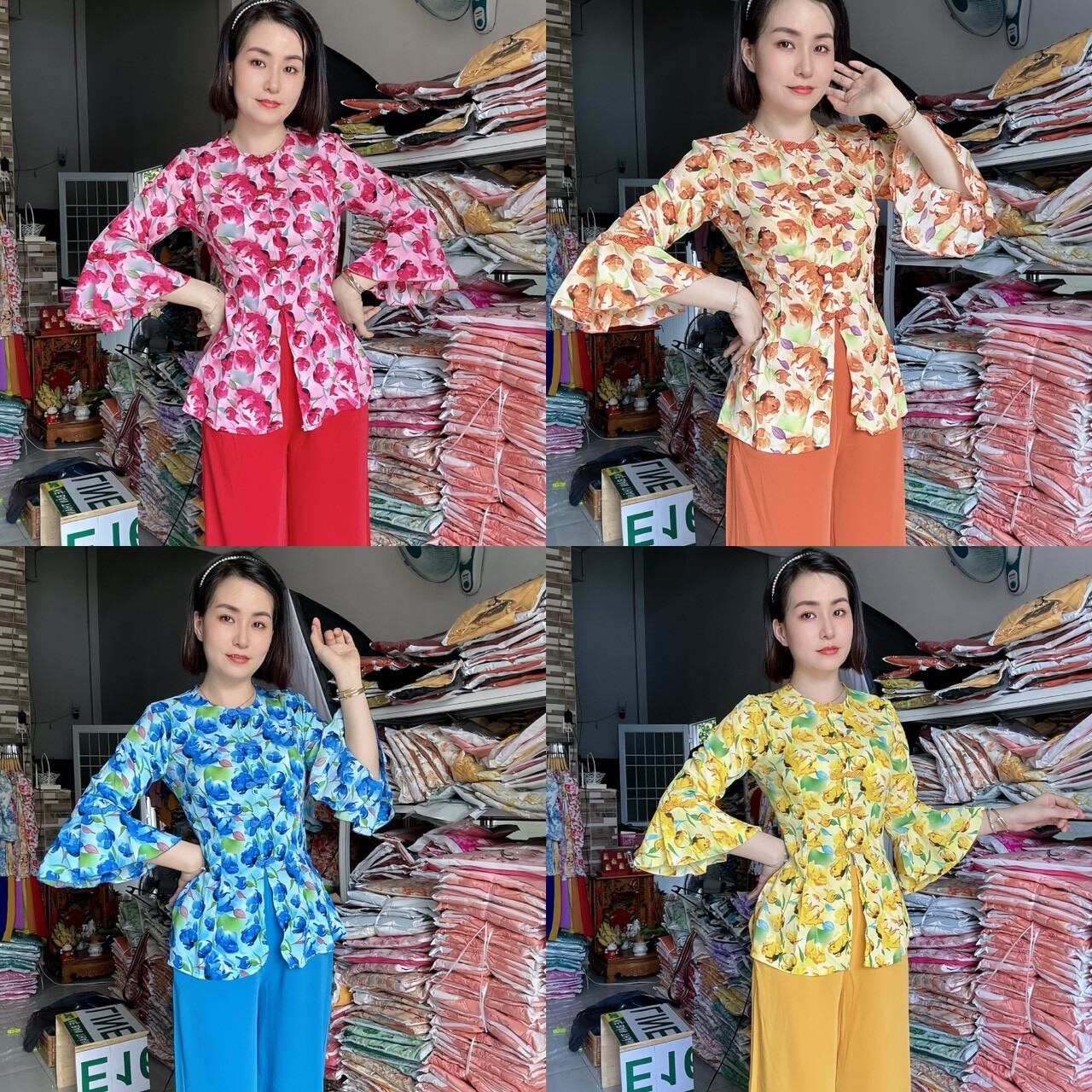Bà ba cổ tròn tay loa / Sét bà ba tay loa cổ tròn tay loe