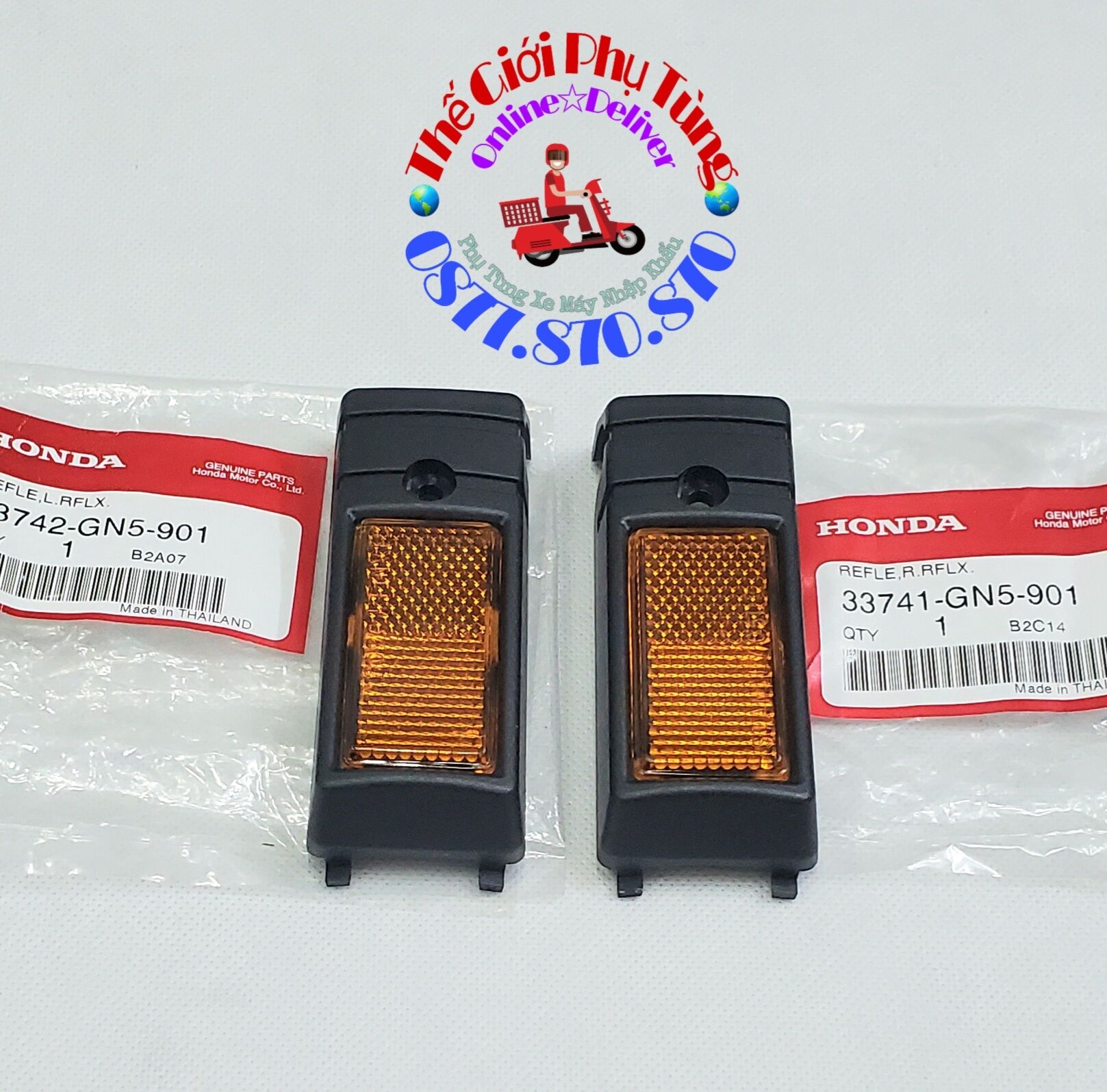Cặp mắt mèo - phản quang ốp phuộc dream thái zin honda thái lan - 33742-gn5-901/ 33741-gn5-901