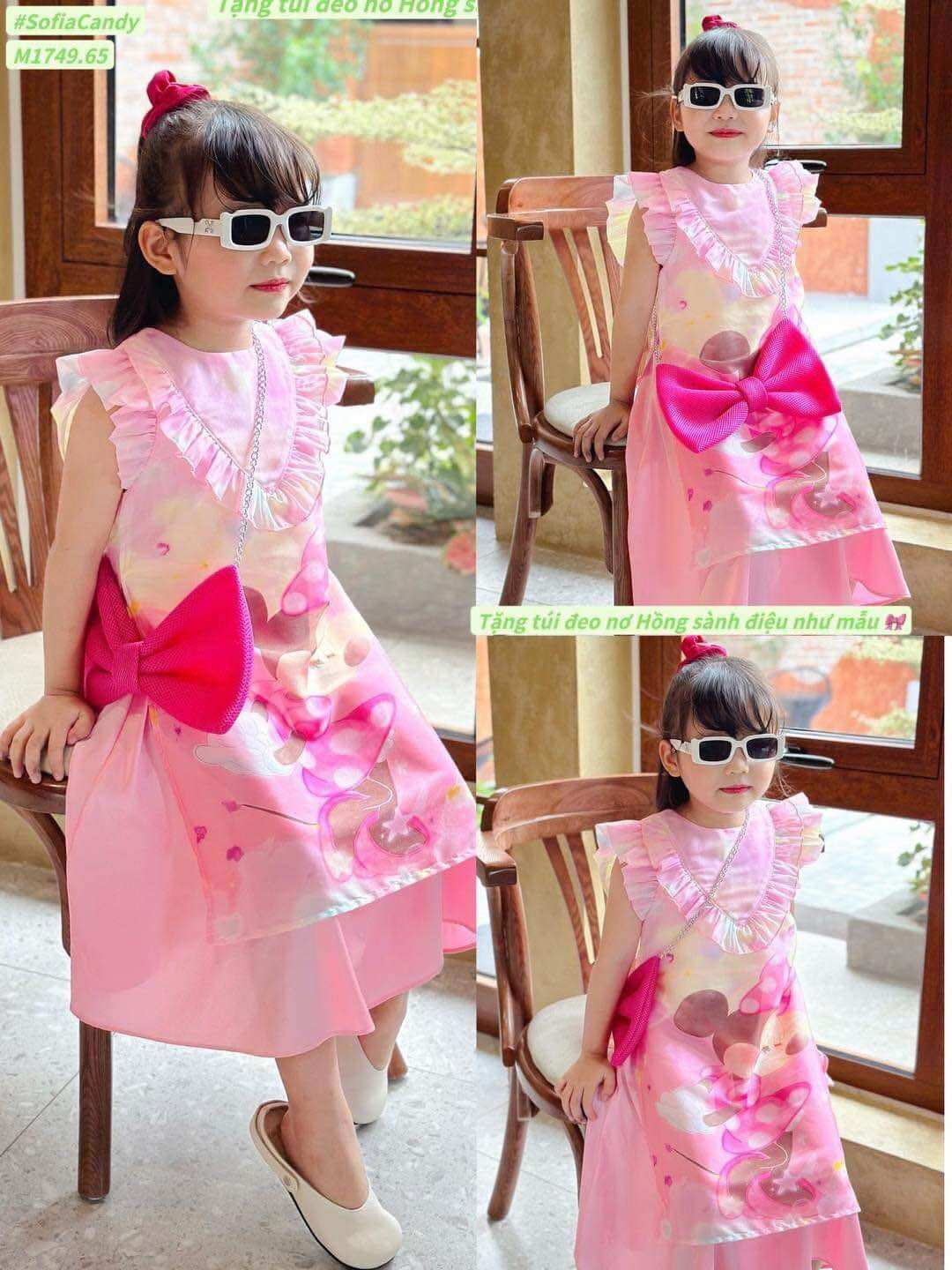Váy Gấu Dâu Bé Gái 10-42Ki