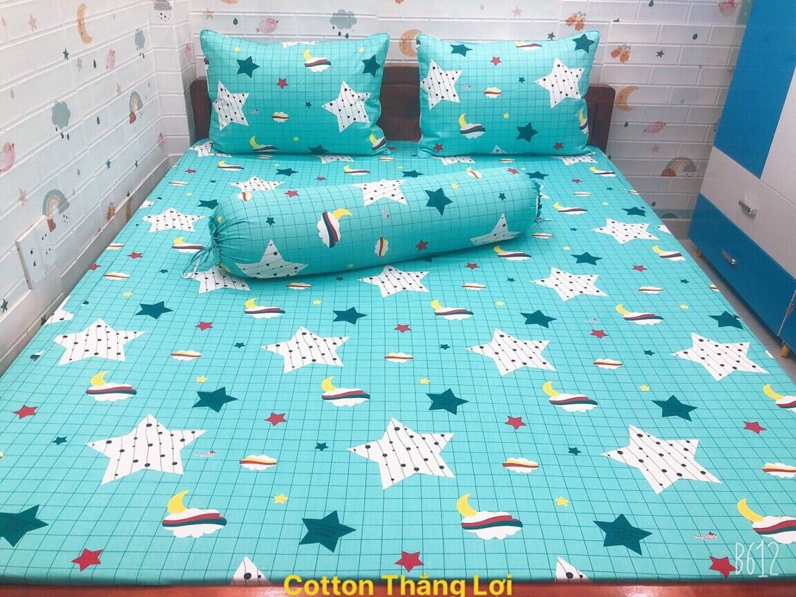 [HCM][Nệm cao]Ga lẻ 1m8 x 2m Cotton Thắng Lợi chuẩn logo (Không áo gối dùng cho nệm cao từ 16-25cm)