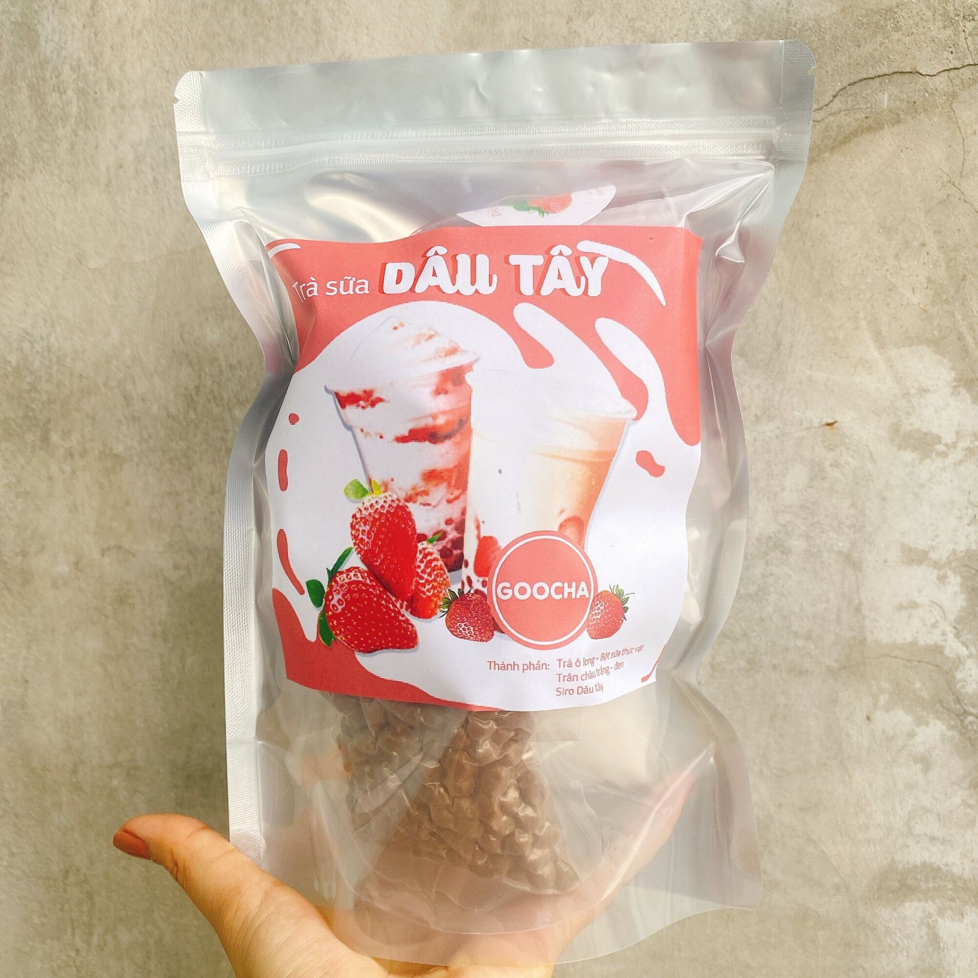 Set 15 ly trà sữa pha sẵn siêu nhanh vị dâu