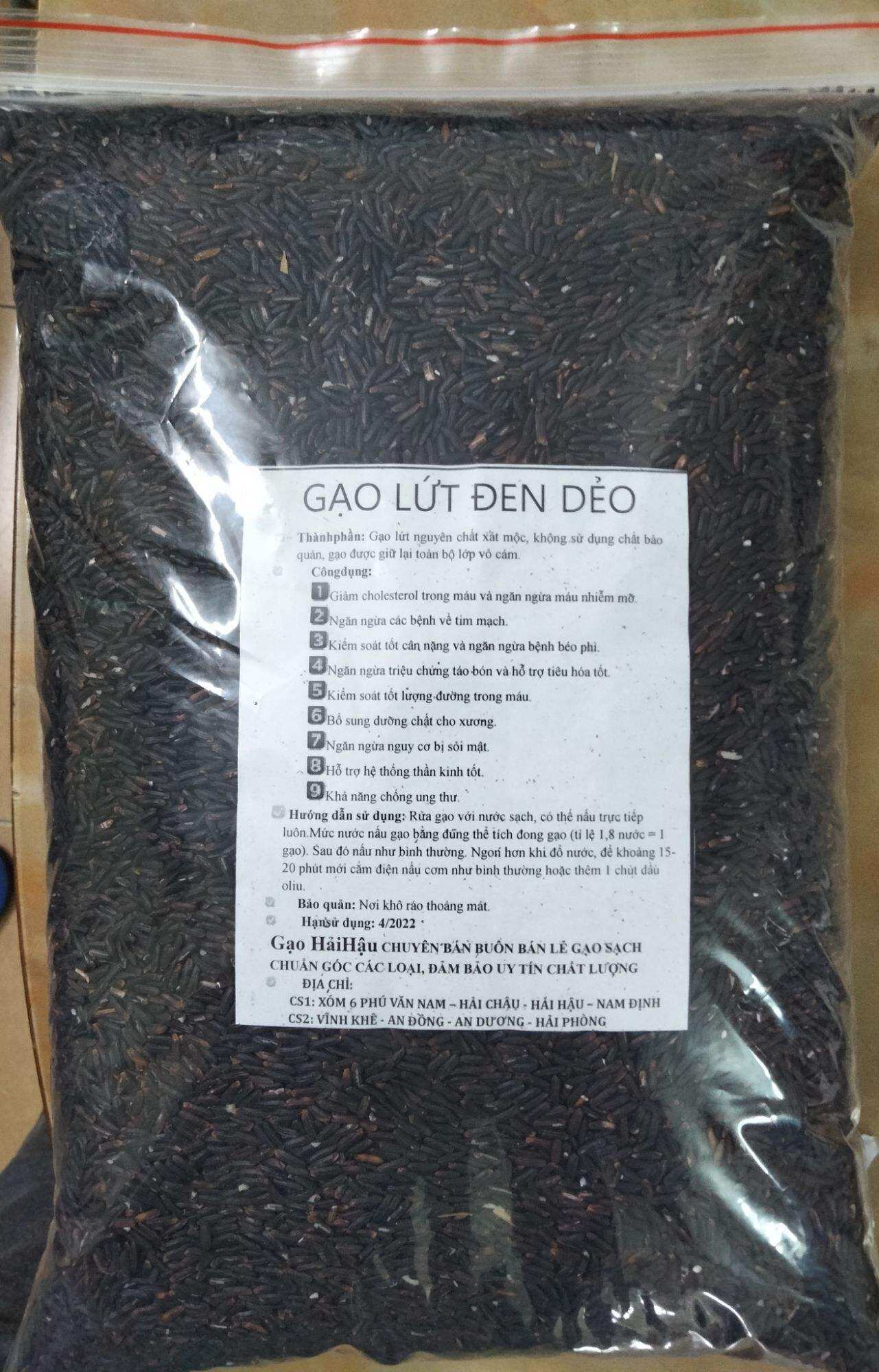 1kg gạo lứt đen dẻo Điện Biên (Túi zip 1kg)