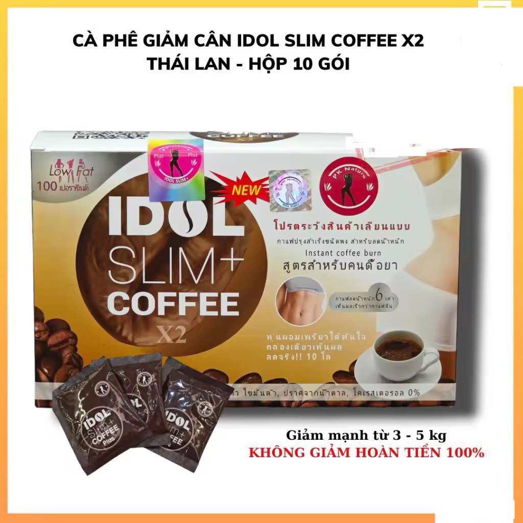 {Hàng Xịn Siêu Tốt} [Chính Hãng] Cà Phê Giảm Cân Idol Slim Coffee Thái Lan X2 Phiên Bản Mới Hộp 10 g