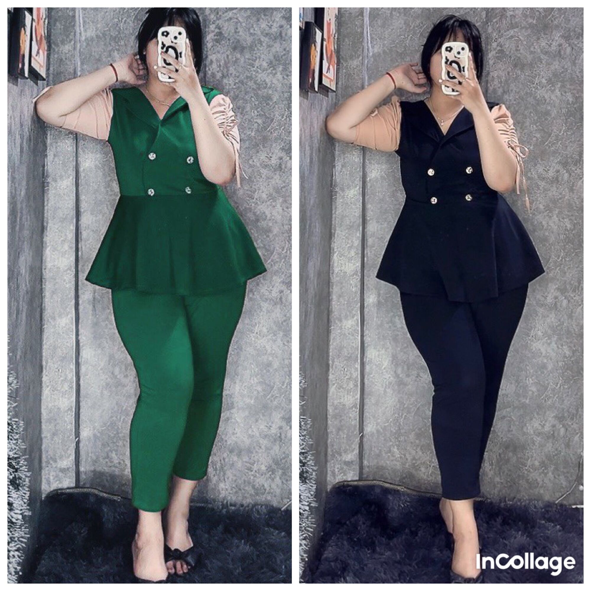 Sét bộ Vest Nút kiểu Bigsize Nữ 67kg đến 95kg